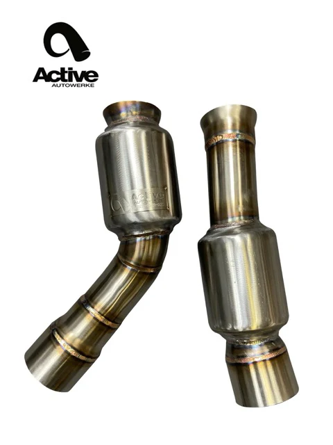 F8X BMW M3 & M4 Gen 2 Equal Length Mid Pipe includes Active F-brace-Rear Muffler Equal Length Mid Pipe w straight pipes