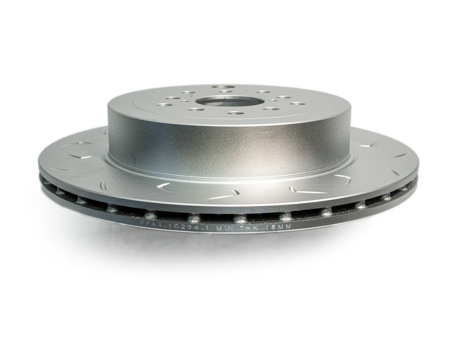 FactionFab Slotted Rear Rotor V2 Dual Drilled 5x100/114 Subaru STI 2008-2017 - Image 4