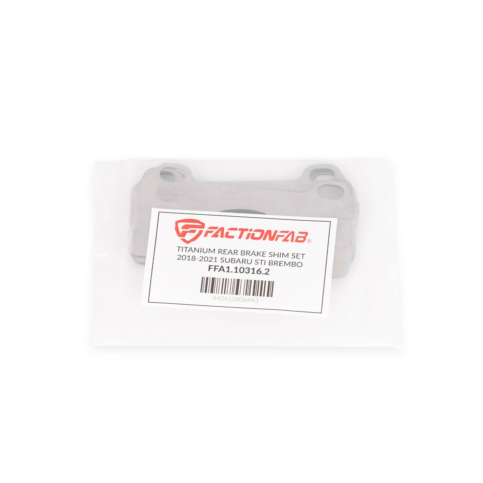 FactionFab Titanium Rear Brake Shim Set Subaru STI 2018-2021 Brembo - Image 3
