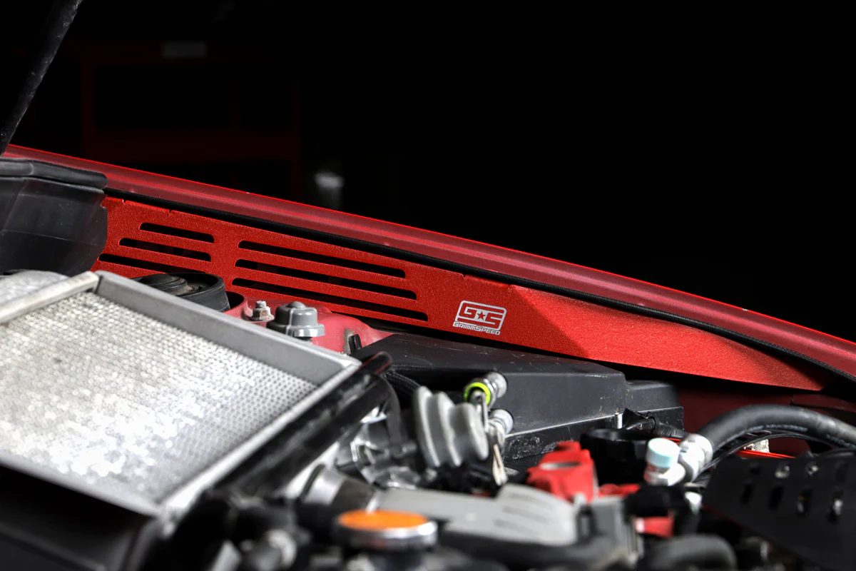 GrimmSpeed Fender Shroud Red For Subaru 08-14 WRX/STI - Image 2
