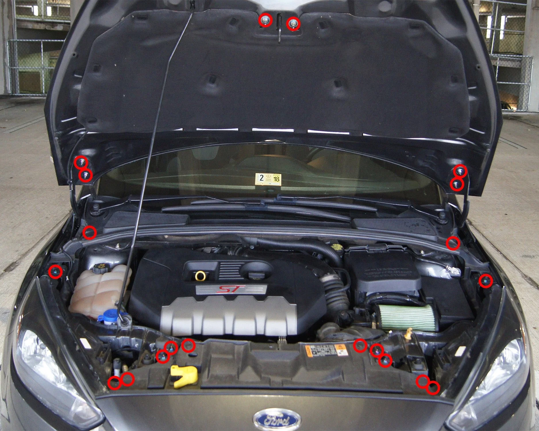 Ford Focus ST (2015-2018) Titanium Engine Bay Kit - Image 2