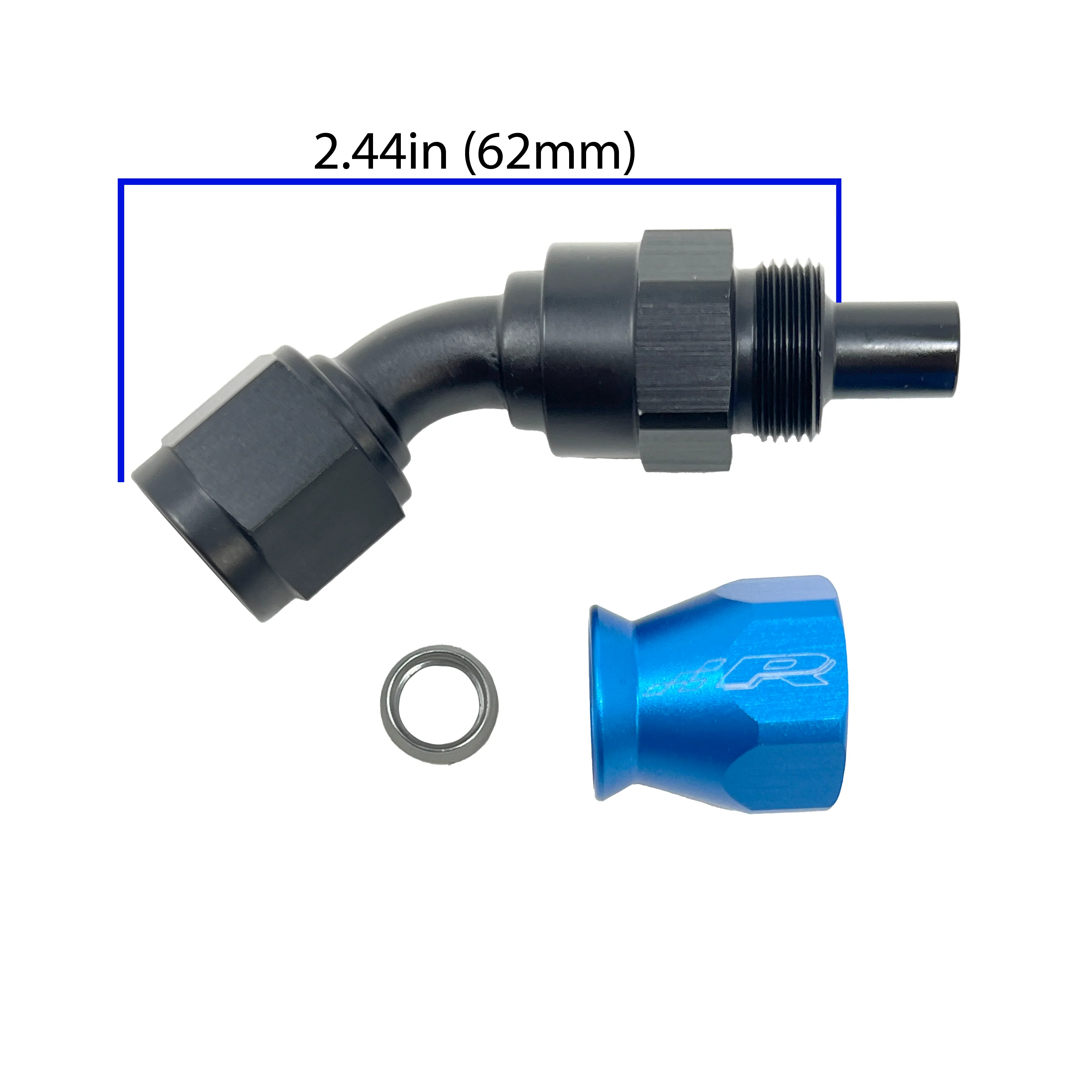 Fuel Line Fitting PTFE to 45 Degree Female Flare AN6 - Image 2