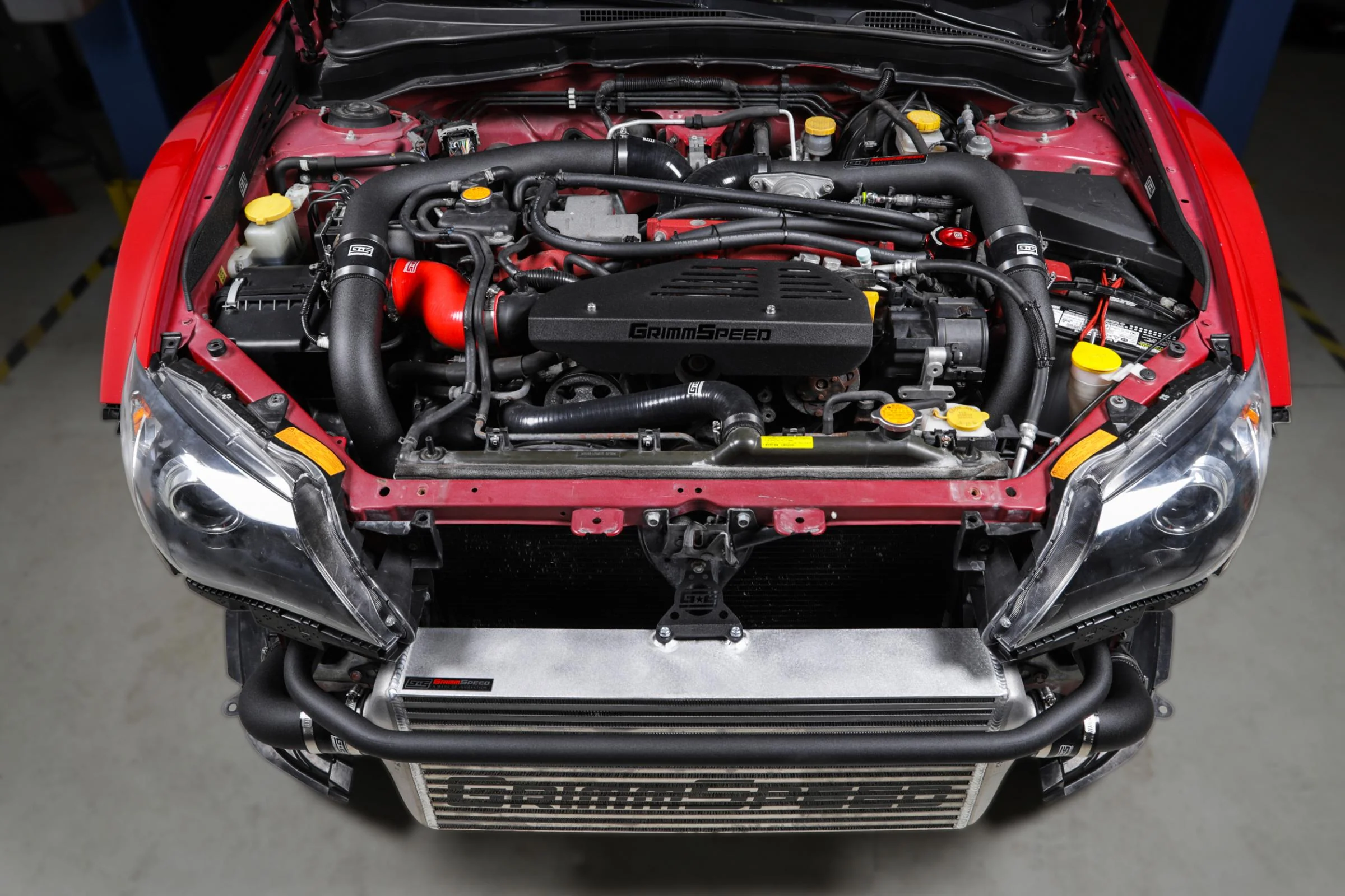 GrimmSpeed Front Mount Intercooler Kit Black Coated Black Piping For Subaru 08-14 STI - Image 2