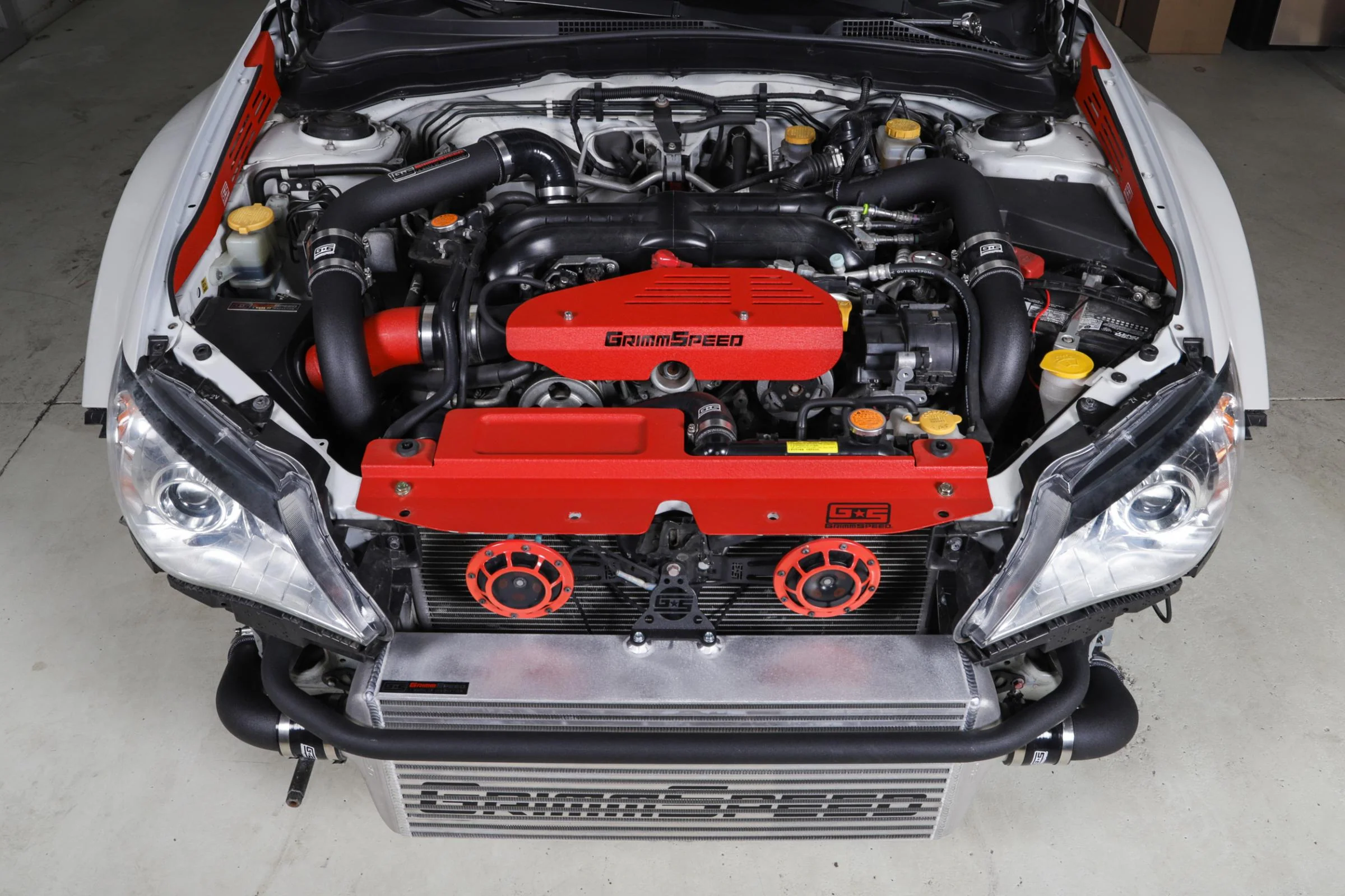 GrimmSpeed Front Mount Intercooler Kit Black Coated Black Piping For Subaru 08-14 WRX - Image 2