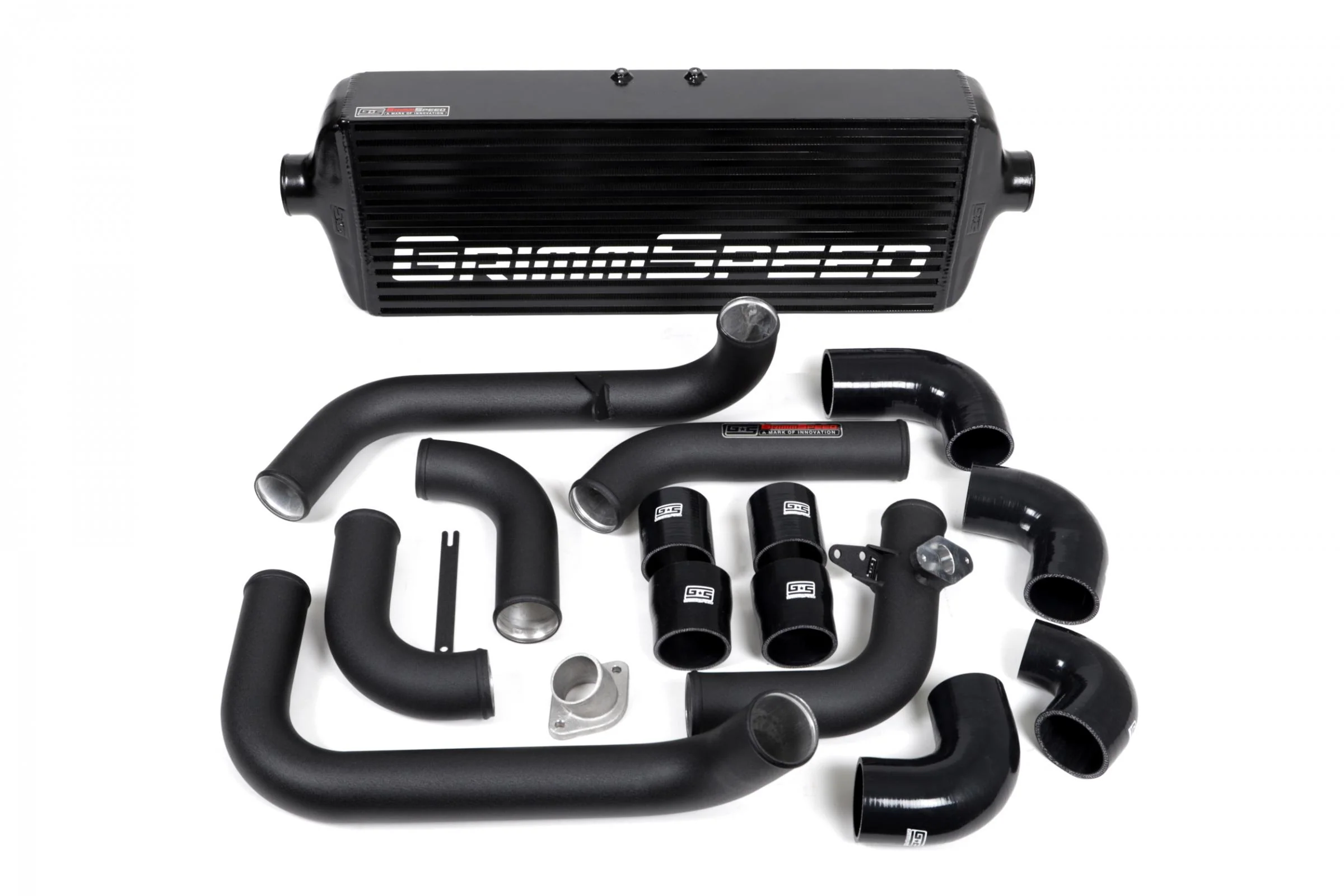 GrimmSpeed Front Mount Intercooler Kit Black Coated Inc. Red Piping For Subaru 08-14 WRX - Image 7