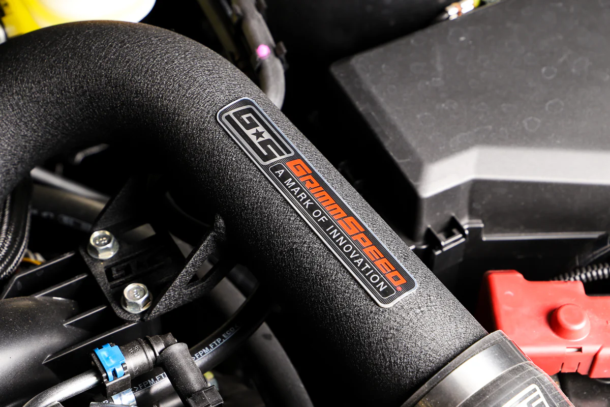 GrimmSpeed Front Mount Intercooler Kit Black Coated Inc. Red Piping For Subaru 15-21 WRX - Image 9