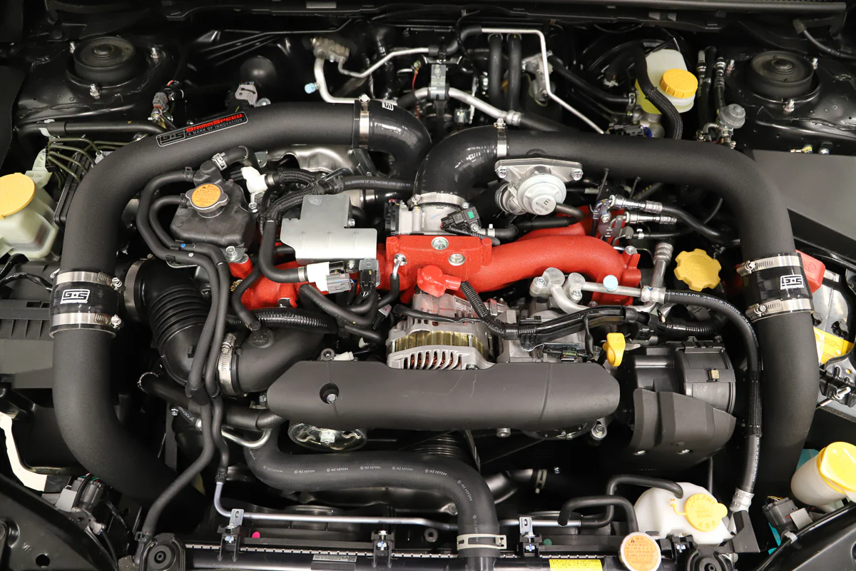 GrimmSpeed Front Mount Intercooler Kit Black Coated Red Piping For Subaru 15-21 STI - Image 5