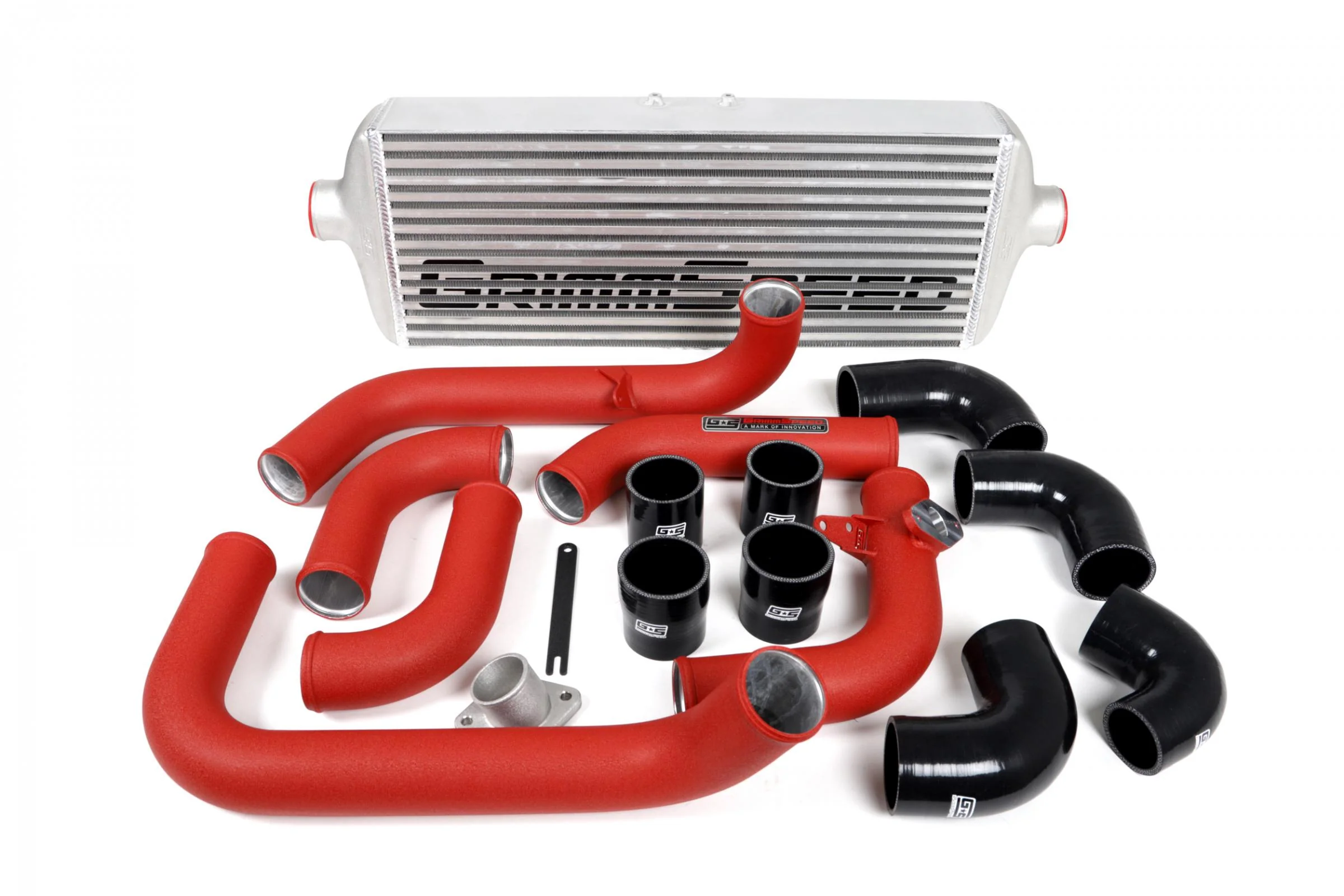GrimmSpeed Front Mount Intercooler Kit Inc. Red Piping For Subaru 08-14 WRX - Image 5