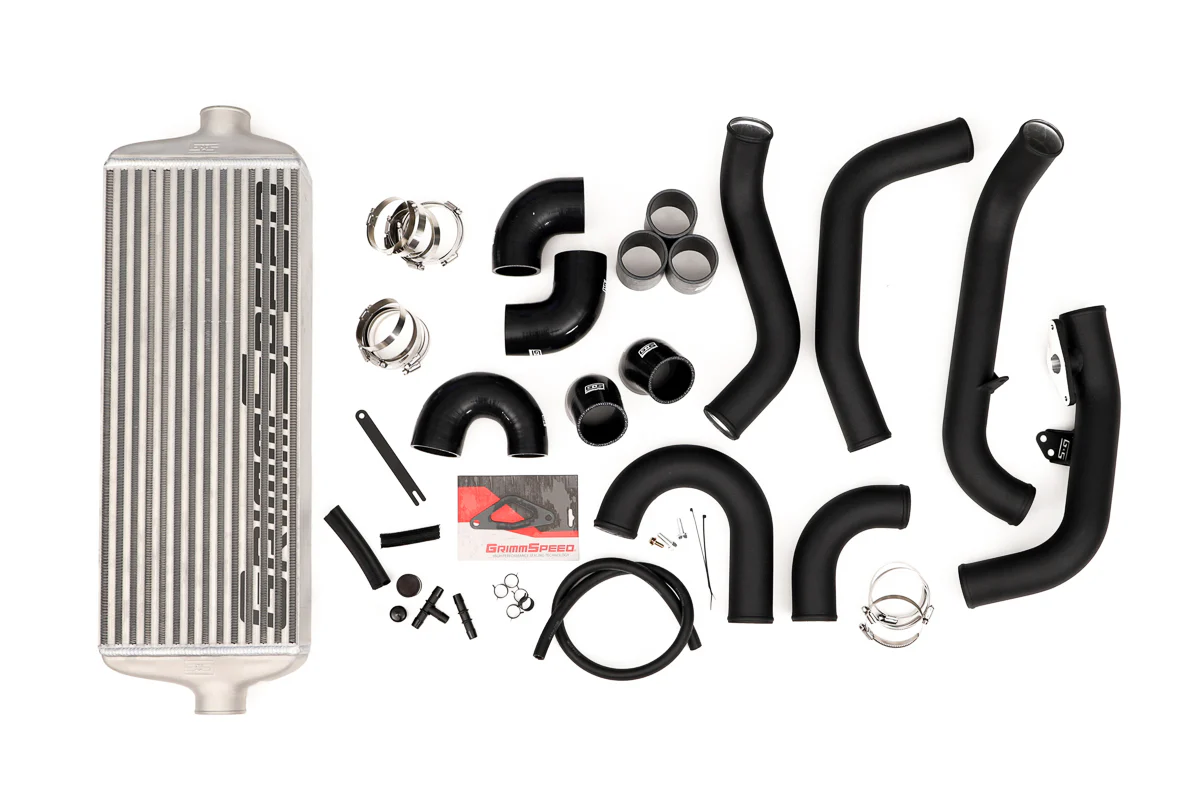 GrimmSpeed Front Mount Intercooler Kit Inc. Red Piping For Subaru 15-21 STI - Image 8