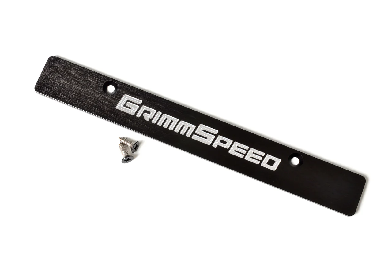 GrimmSpeed License Plate Frames Red Text Pair - Image 4