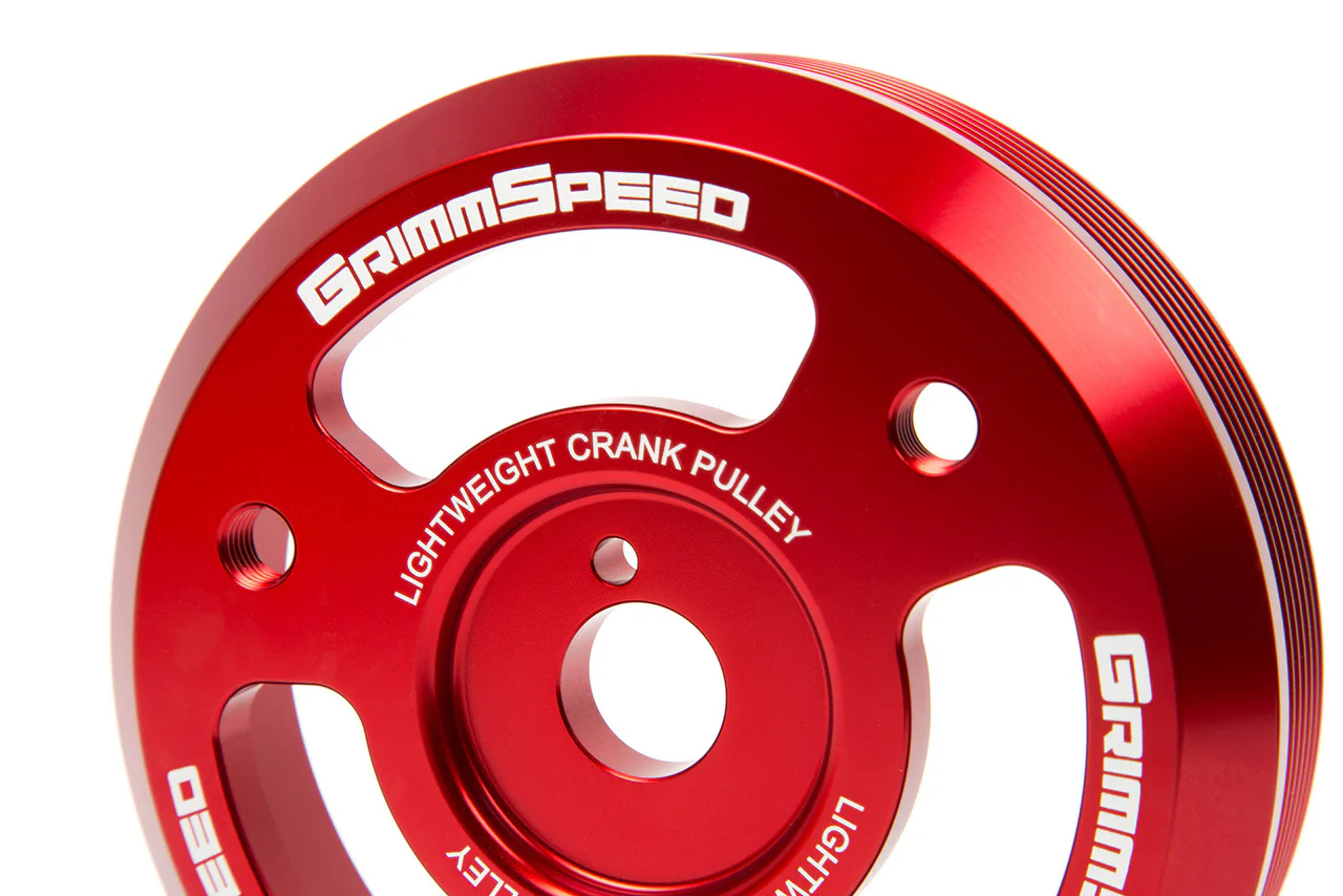 GrimmSpeed Lightweight Crank Pulley Red For Subaru FA/FB Engines Equipped w/1-Piece OEM Pulley - Image 3
