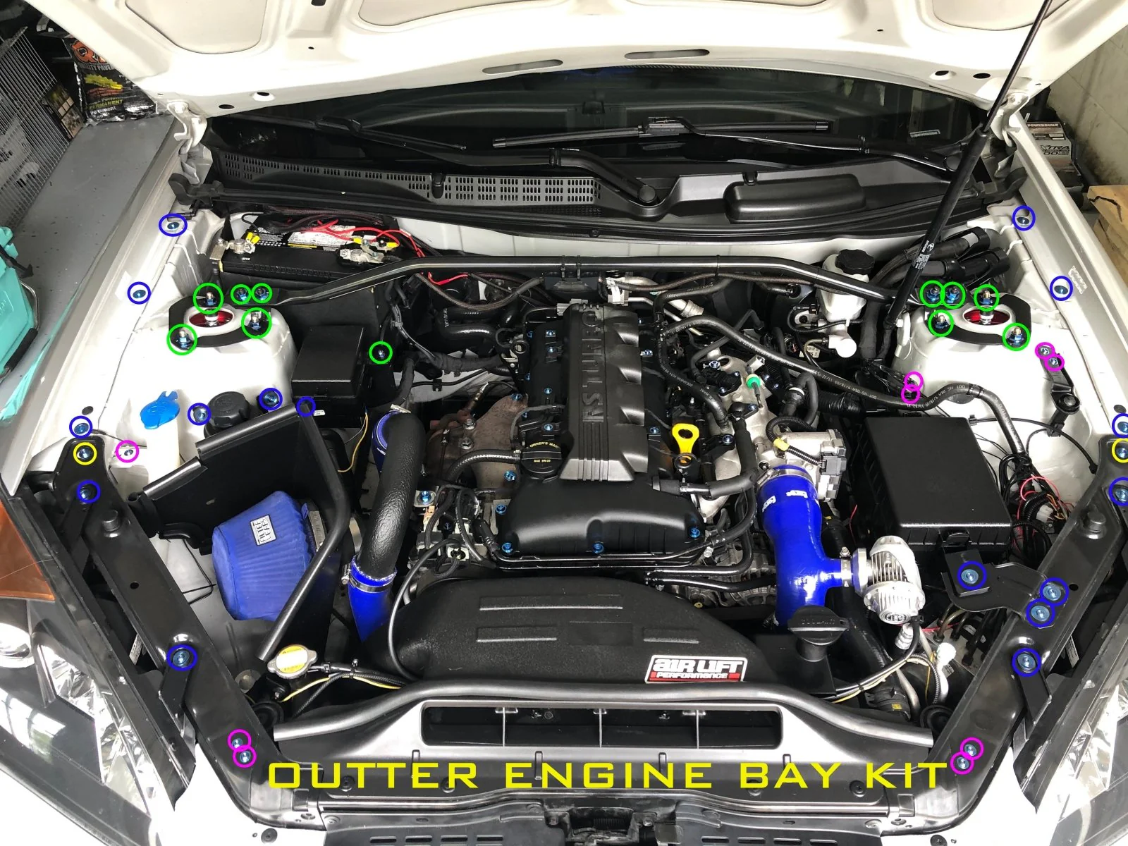 JDC Titanium Engine Bay Dress-Up Hardware Kit | Hyundai Genesis Coupe 2.0T BK2 - Image 4