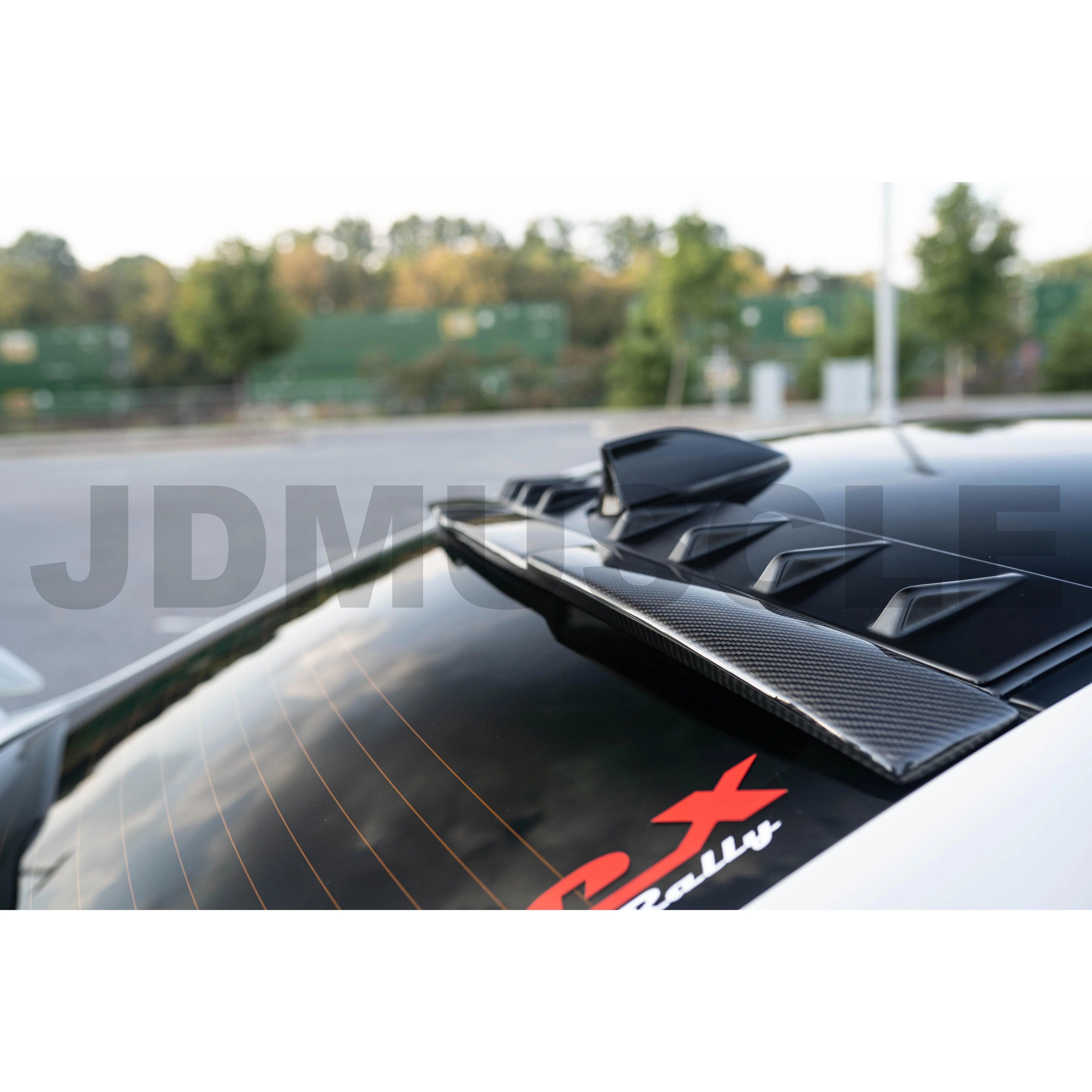 JDMuscle [15-21 WRX/STI] Carbon Fiber Roof Spoiler V2 - Image 2