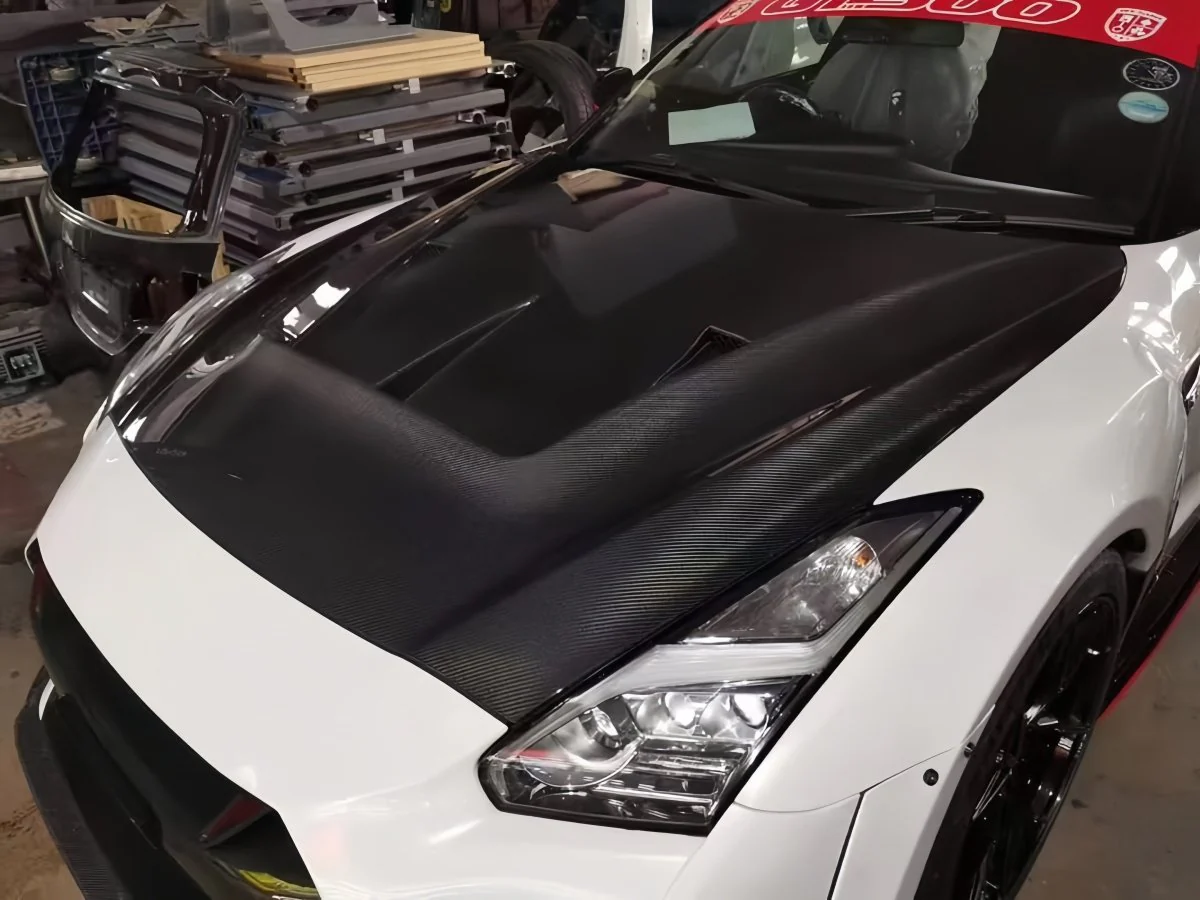 JDMuscle [17-24 GT-R] Carbon Fiber Hood - LB Style - Image 3