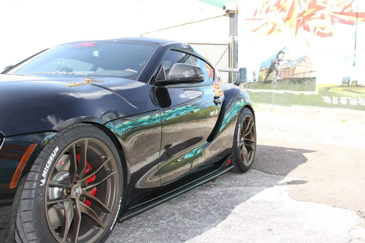 JDMuscle [20-24 Supra] Carbon Fiber Side Skirts -R1 Style - Image 4