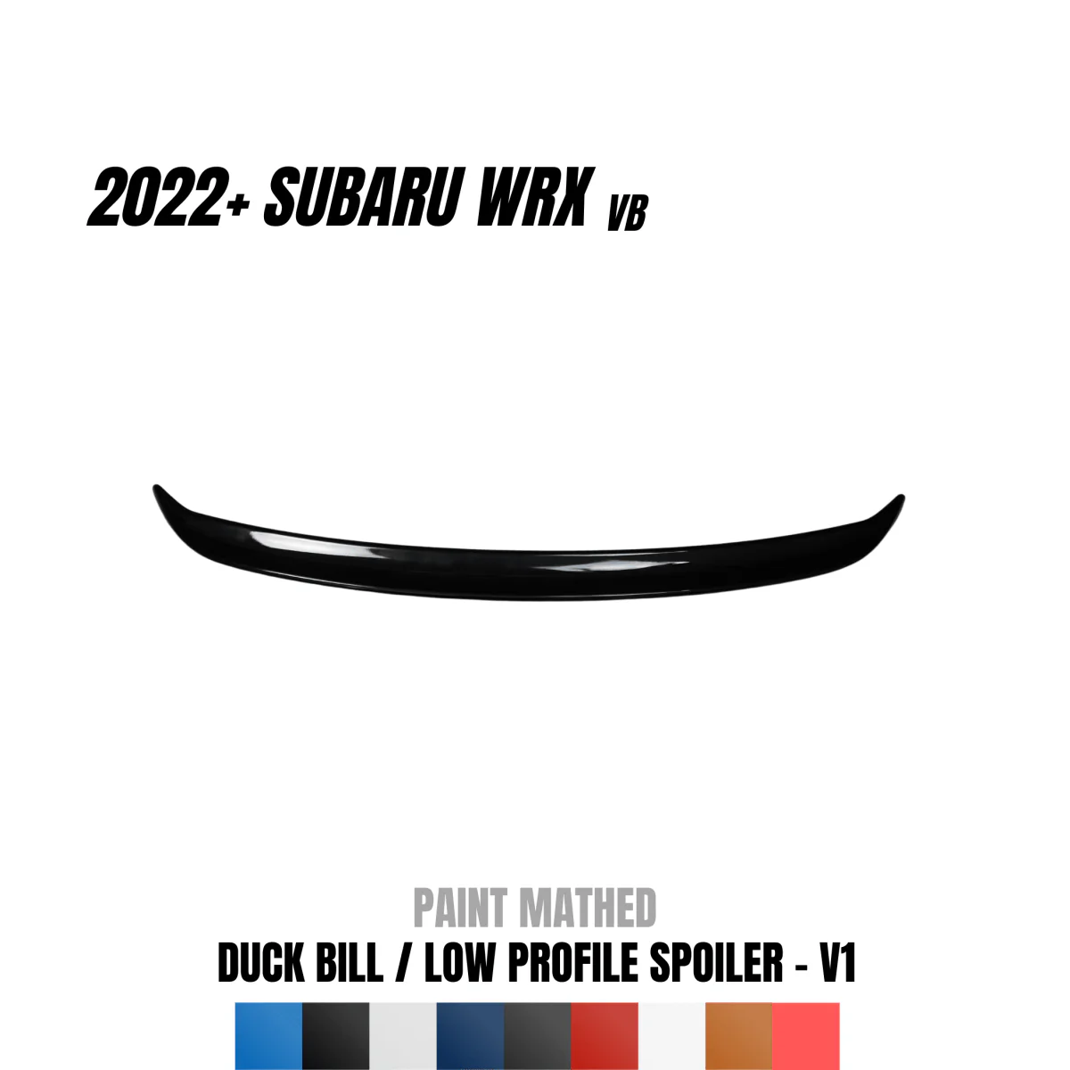JDMuscle [22-26 WRX] Duck Bill / Low Profile Spoiler - V1 Paint Matched / Gloss Black / Cherry Red - Image 3
