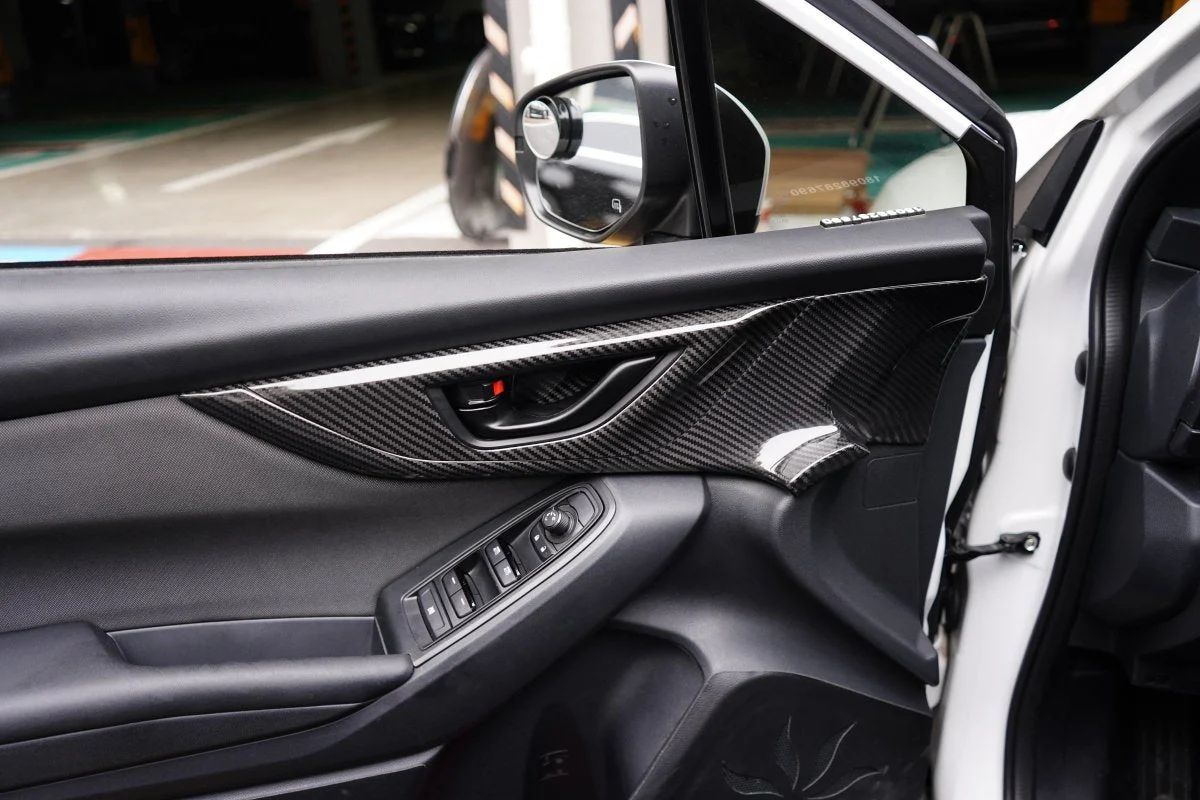 JDMuscle [22-26 WRX] Tanso Pre-preg Carbon Fiber Front Door Larger Pannel Covers - 2 PC - Image 5