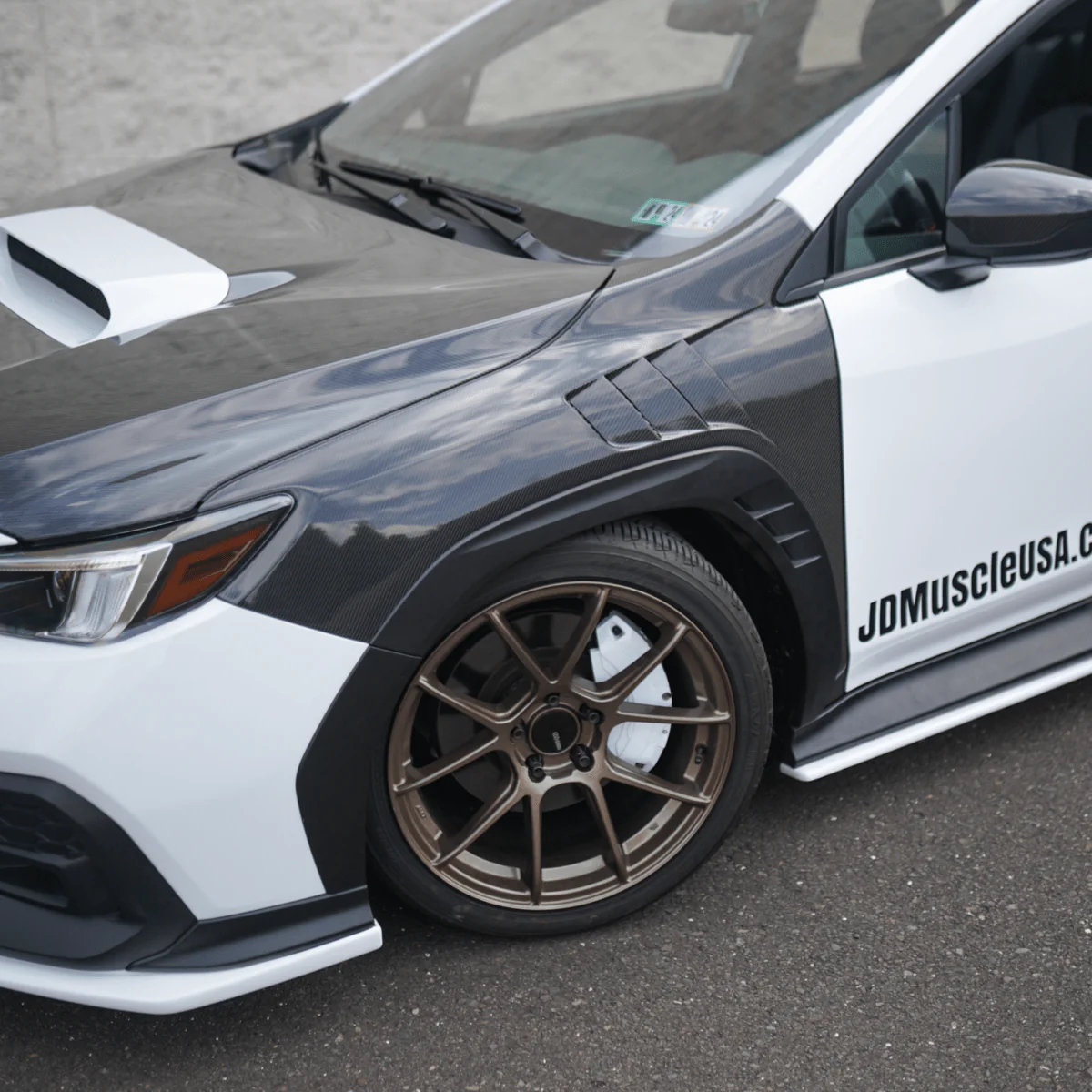 JDMuscle [22-26 WRX] Carbon Fiber Hood OEM Style 2 PC - Image 5
