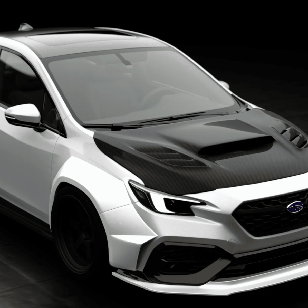 JDMuscle [22-26 WRX] Carbon Fiber Hood V1 - Image 2