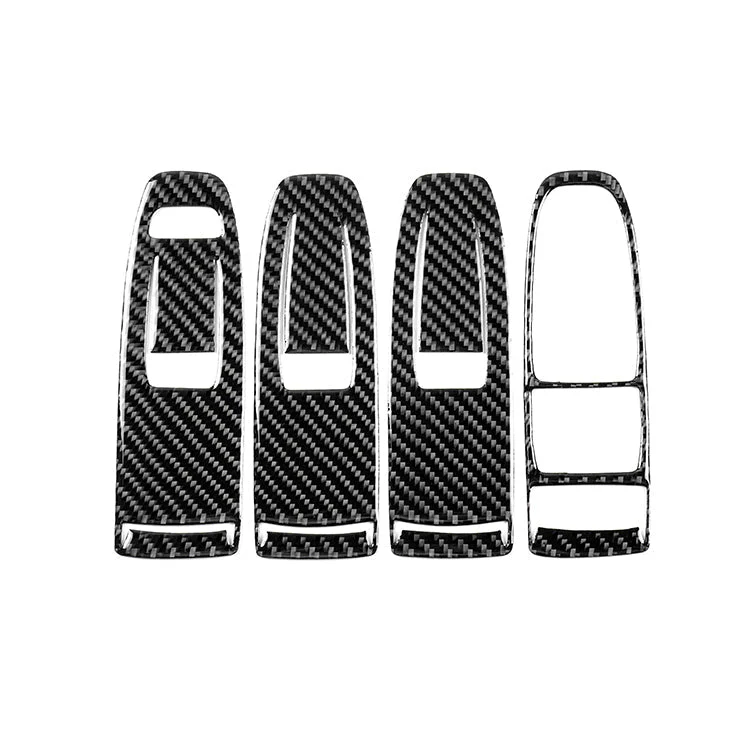 JDMuscle [22-26 WRX] P&S Series Carbon Fiber Window Switch Trim Covers 4 PC | Black Carbon Fiber/ Red Carbon Fiber - Image 4