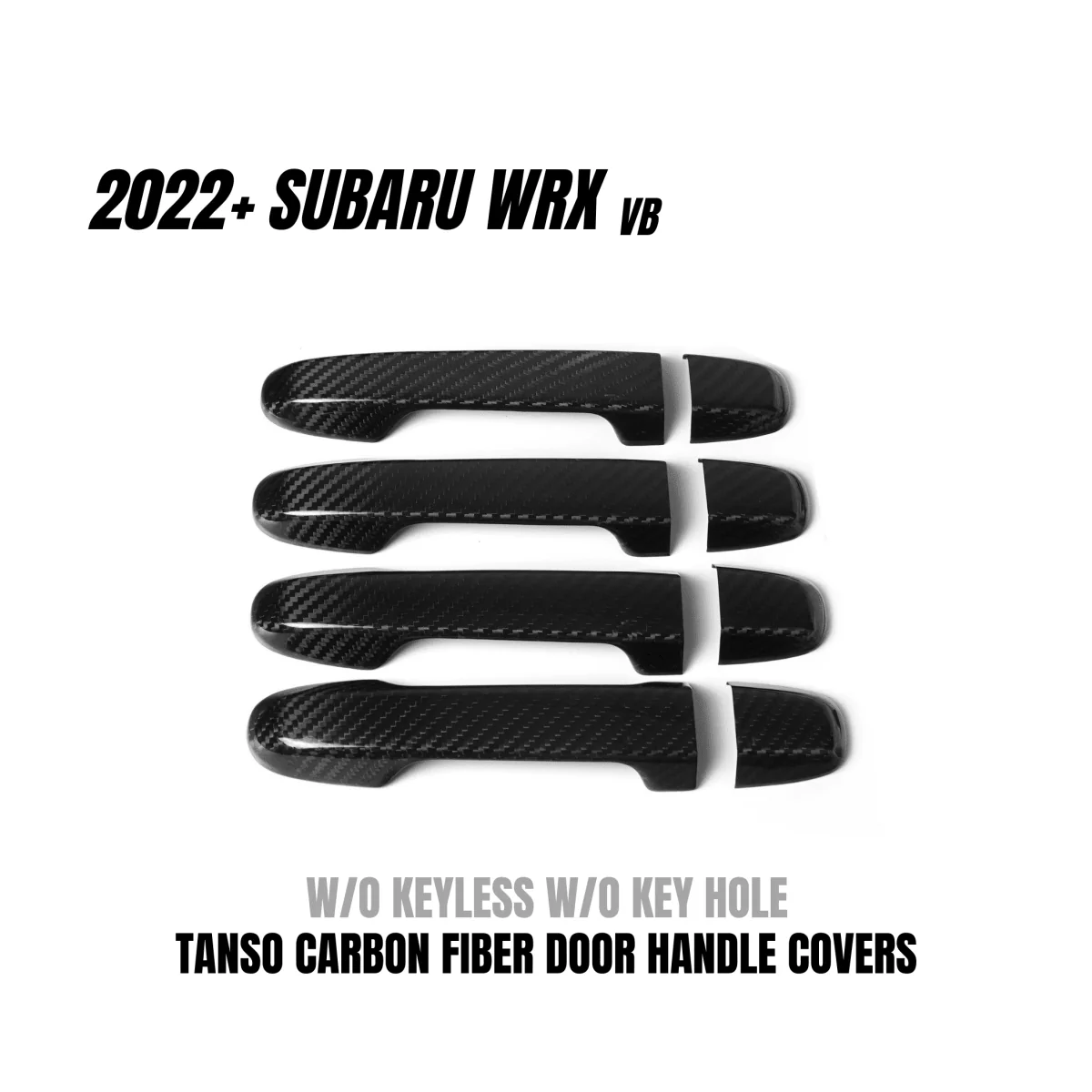 JDMuscle [22-26 WRX] Tanso Pre-preg Carbon Fiber Door Handle Covers w/ Gloss Finish - Image 4