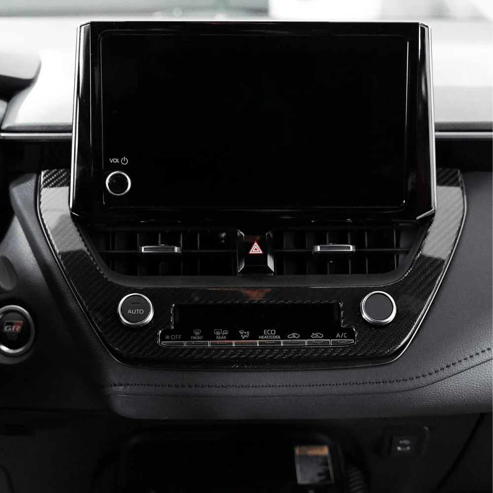 JDMuscle [23-25* Toyota GR Corolla] Carbon Fiber Center AC Knob Panel Cover - Image 3