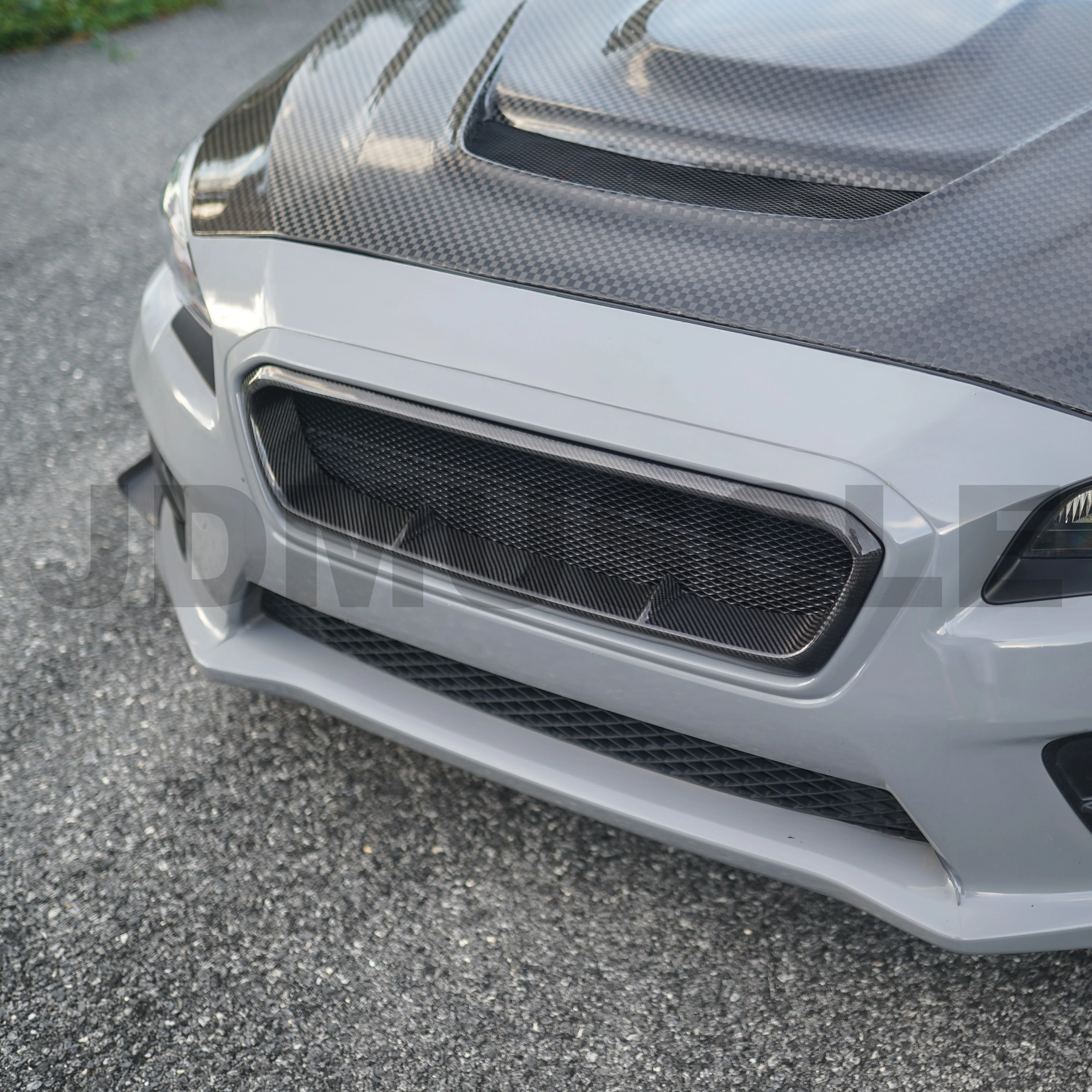 JDMuscle Tanso Carbon Fiber / Gloss Black Grille V4 - 15-17 WRX/STI - Image 7