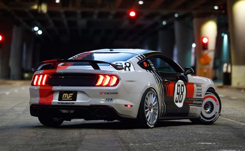 MagnaFlow Axle Back, SS, 3in, Competition, Dual Split Polished 4.5in Tip 2015 Ford Mustang GT V8 5.0 - Image 14