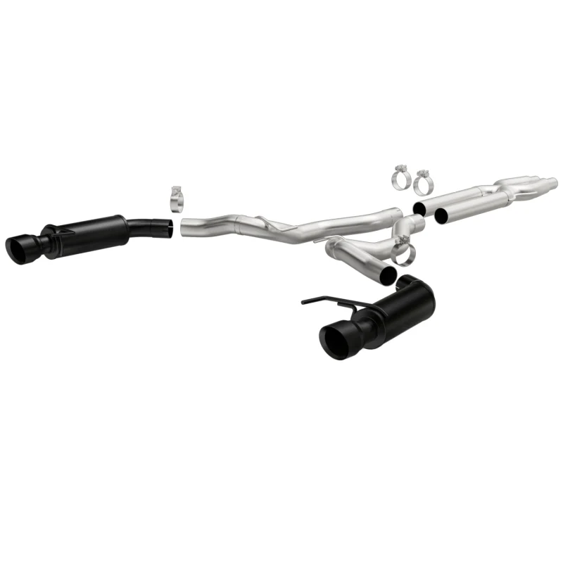MagnaFlow Cat-Back 15-16 Ford Mustang 5.0L V8 Competition SS 3in Dual Split Rear 4.5in Black Tips - Image 2