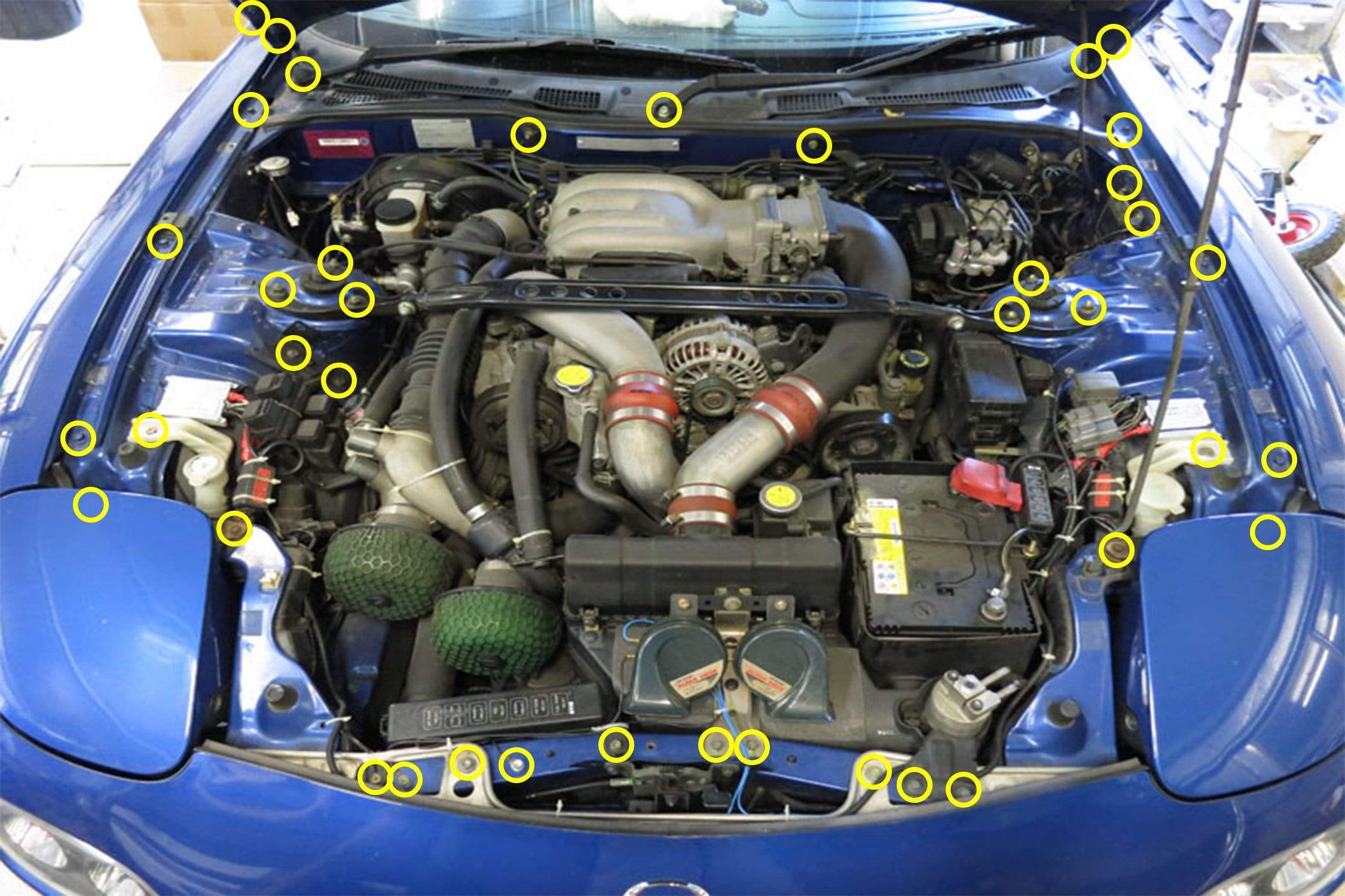 Mazda RX-7 FD/FD3S (1992-2002) Titanium Engine Bay Kit - Image 2
