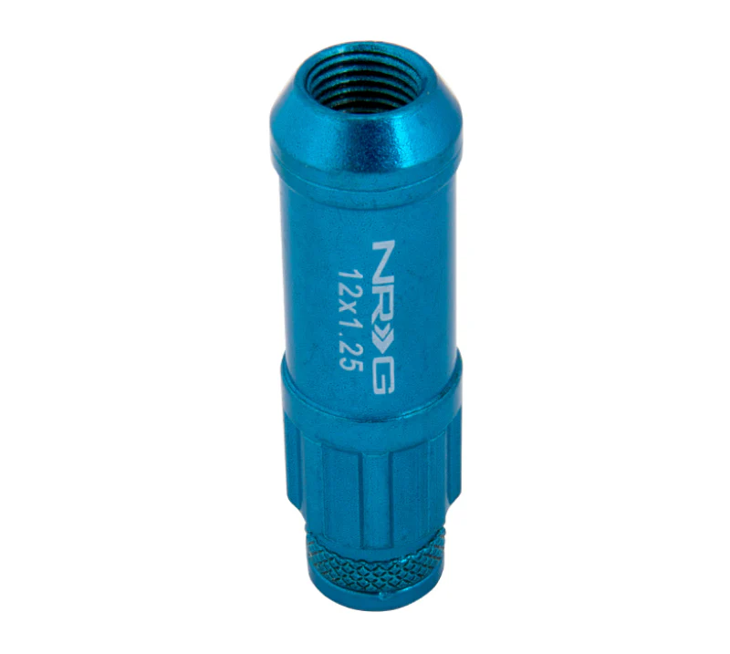 NRG 700 Series M12 X 1.25 Steel Lug Nut w/Dust Cap Cover Set 21 Pc w/Locks & Lock Socket - Blue - Image 5