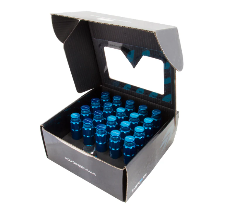 NRG 700 Series M12 X 1.25 Steel Lug Nut w/Dust Cap Cover Set 21 Pc w/Locks & Lock Socket - Blue - Image 8