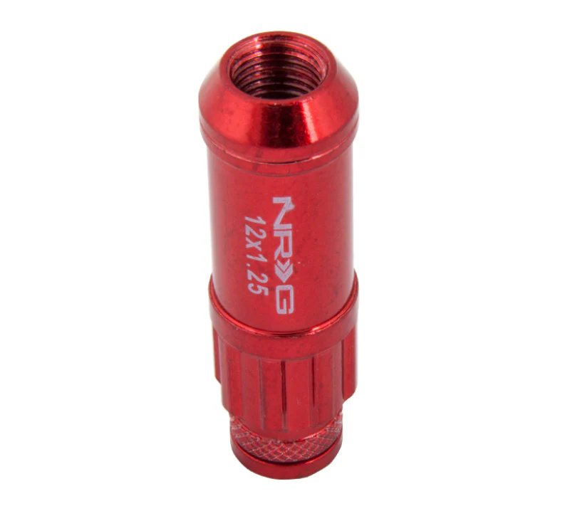 NRG 700 Series M12 X 1.25 Steel Lug Nut w/Dust Cap Cover Set 21 Pc w/Locks & Lock Socket - Red - Image 6