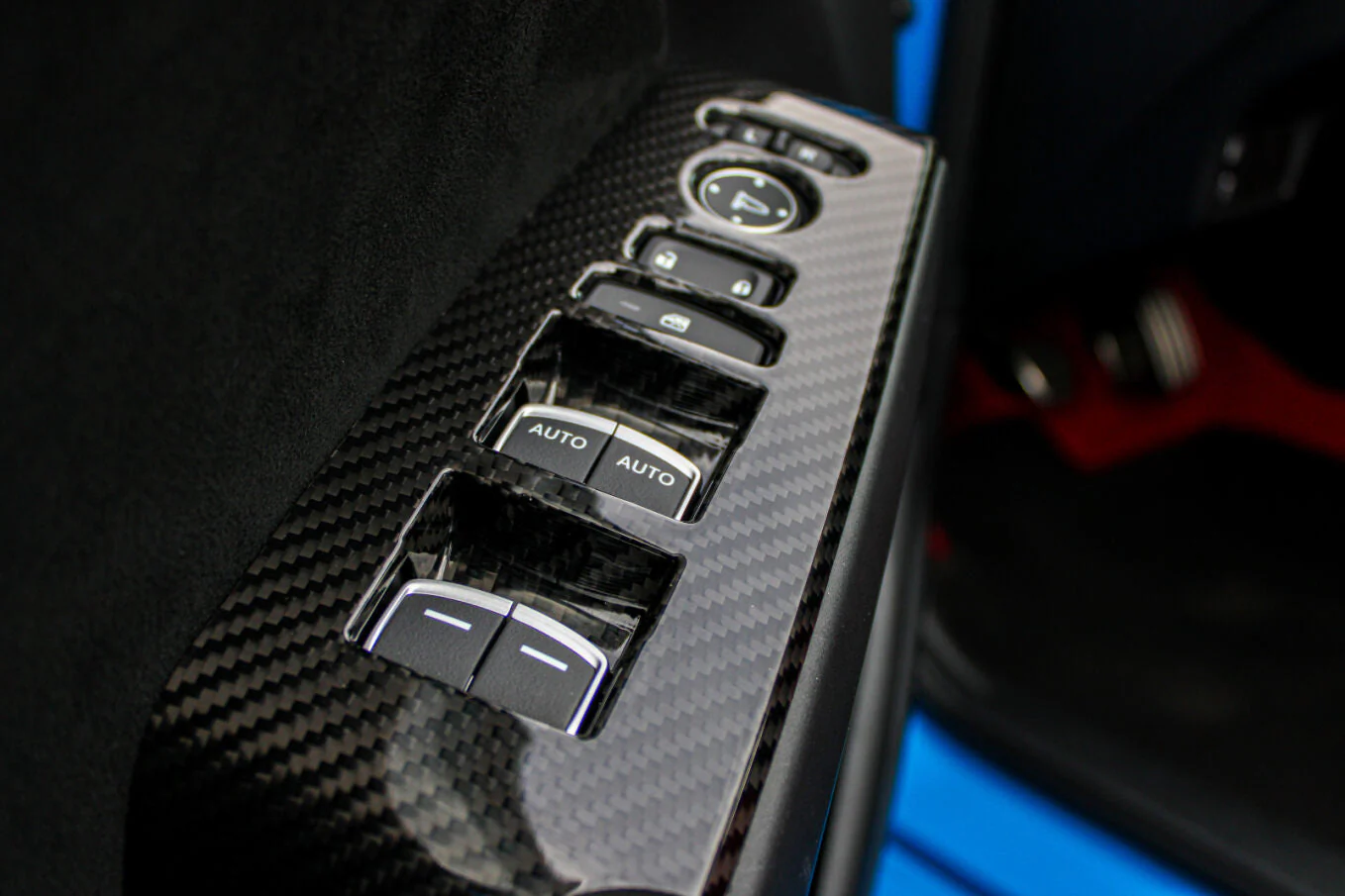 OLM LE Carbon Fiber Window Switch Panel Covers (Set of 4) - 2022+ FL Honda Civic / FL5 Type R - Image 2