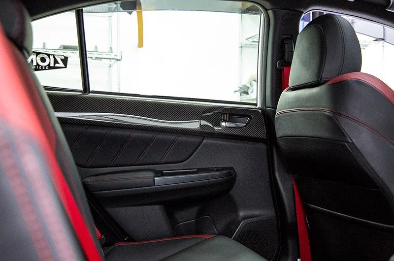 OLM LE Dry Carbon Fiber Rear Door Trim Upper Panels - 2015-2021 Subaru WRX / STI - Image 7