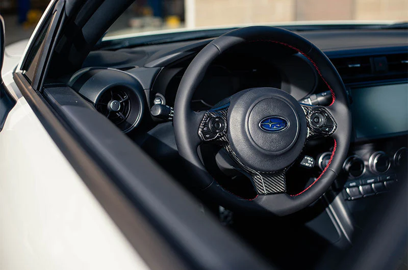 OLM LE Dry Carbon Fiber Steering Wheel Covers - 2017-2024 Subaru BRZ / Toyota GR86 - Image 5