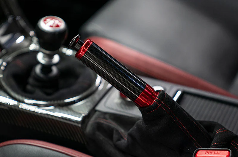 OLM Signature Series Ebrake Handle (Black Carbon w/Red) - 2015-2021 WRX & STI / 2013-2022 FR-S / BRZ / 86 / 2014-2018 Forester / 2013+ *Crosstrek - Image 5
