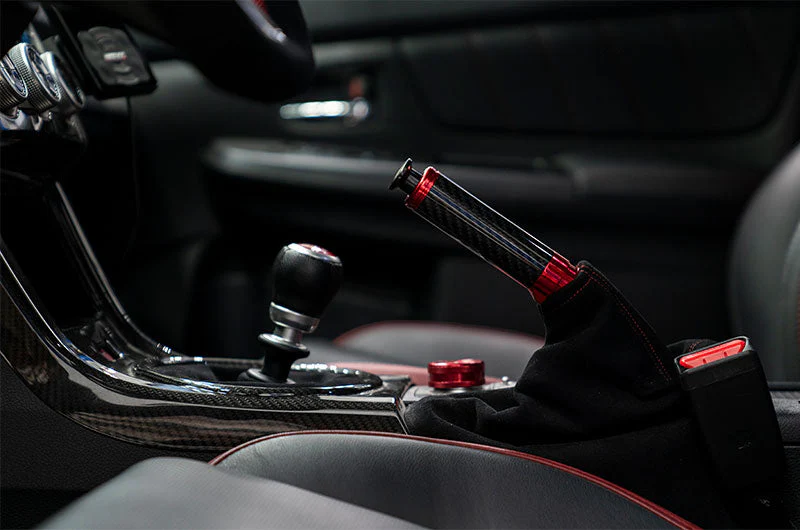 OLM Signature Series Ebrake Handle (Black Carbon w/Red) - 2015-2021 WRX & STI / 2013-2022 FR-S / BRZ / 86 / 2014-2018 Forester / 2013+ *Crosstrek - Image 7