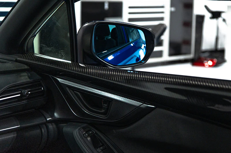 OLM Wide Angle Convex Mirrors w/ Turn Signals / Defrosters (Blue) - Subaru WRX 2022+ - Image 4