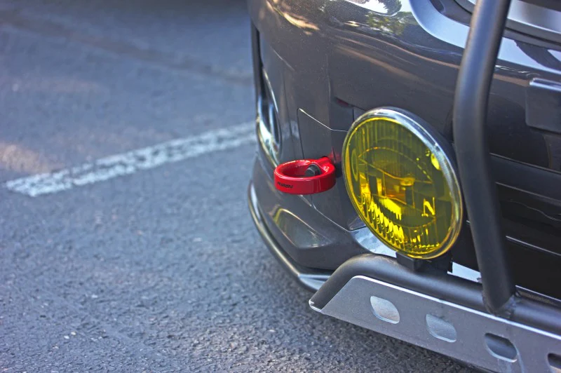 PERRIN 08-14 Subaru WRX & STI / 08-11 Impreza / 05-09 Legacy Tow Hook Kit (Front) - Red - Image 4