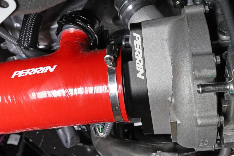 PERRIN 22-24 Subaru WRX / 20-25 LGT & OBXT Turbo Inlet Hose w/Turbo Adapter Flange (Short) - Red - Image 12