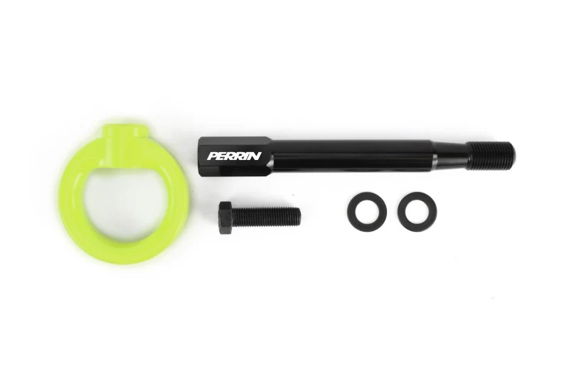 PERRIN 22-25 Subaru WRX / 18-23 Crosstrek / 20-25 OBXT Tow Hook Kit (Front) - Neon Yellow - Image 5