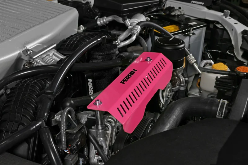 PERRIN 22-25 Subaru WRX Pulley Cover - Hyper Pink (SHORT - For Use w/PERRIN AOS) - Image 3