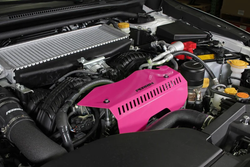 PERRIN 22-25 Subaru WRX Pulley Cover - Hyper Pink (TALL - For Use w/o PERRIN AOS) - Image 2