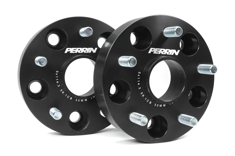 PERRIN Subaru 30mm Wheel Spacers 5x114.3 BP w/56mm Hub - Black - Image 4