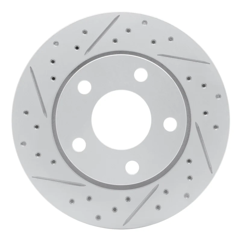 R1 00-02 Audi S4 Rear Left Drilled & Slotted Geo-Carbon Rotor