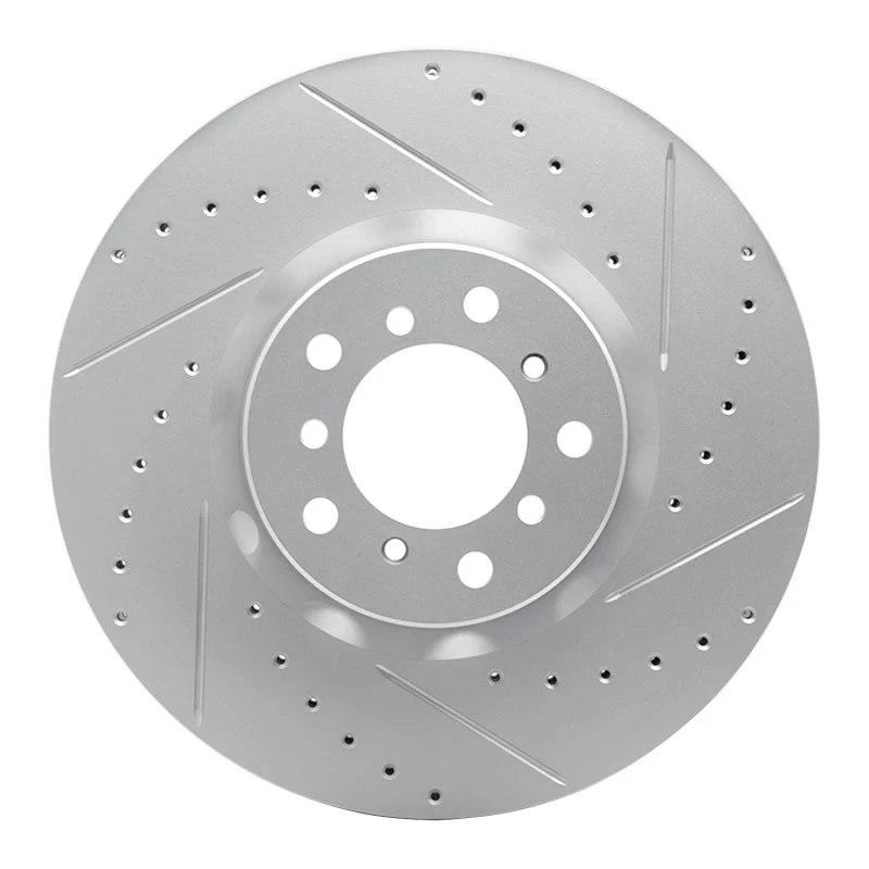 R1 00-03 BMW M5 Left Front Drilled & Slotted Geo-Carbon Rotor