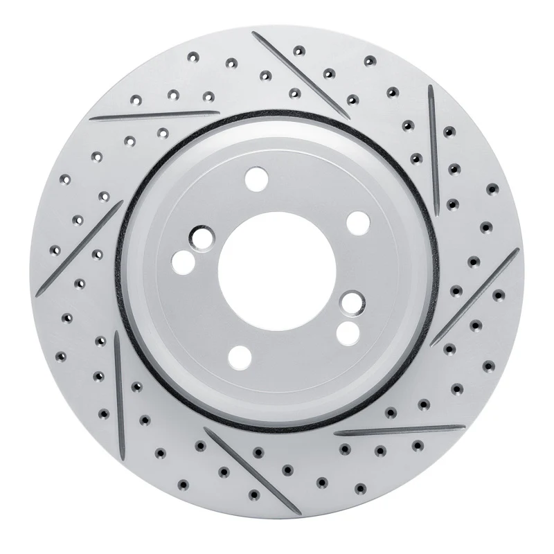 R1 00-06 BMW M5 Rear Right Drilled & Slotted Geo-Carbon Rotor