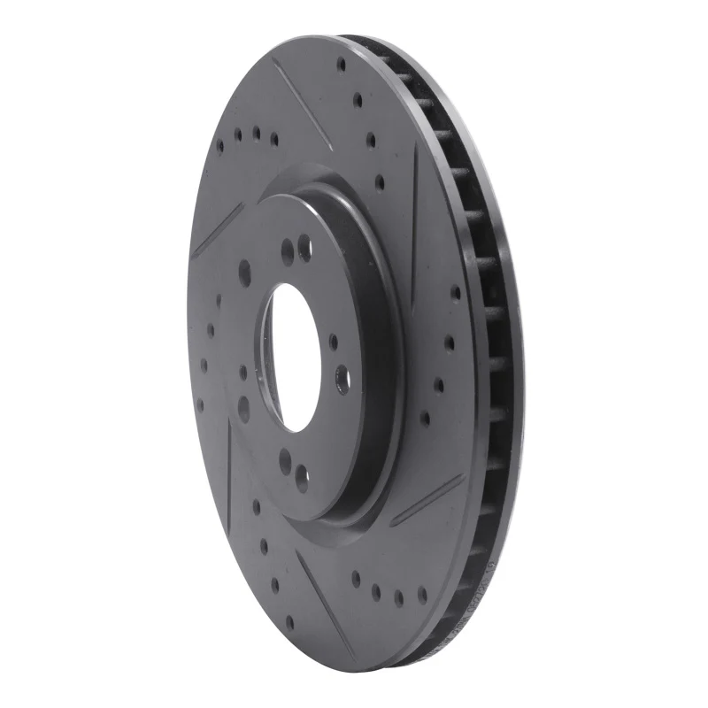 R1 00-09 Honda S2000 Front Right Drilled & Slotted Black Brake Rotor - Image 3