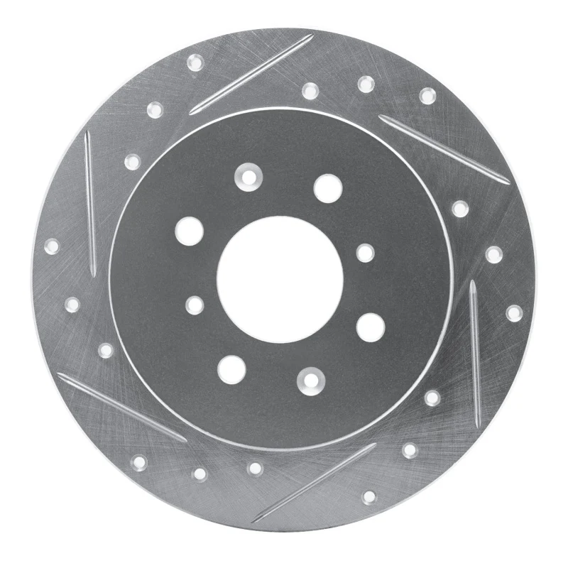 R1 01-05 Acura EL Rear Left Drilled & Slotted Silver Brake Rotor